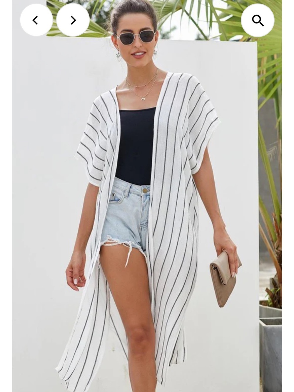 White Striped Kimono